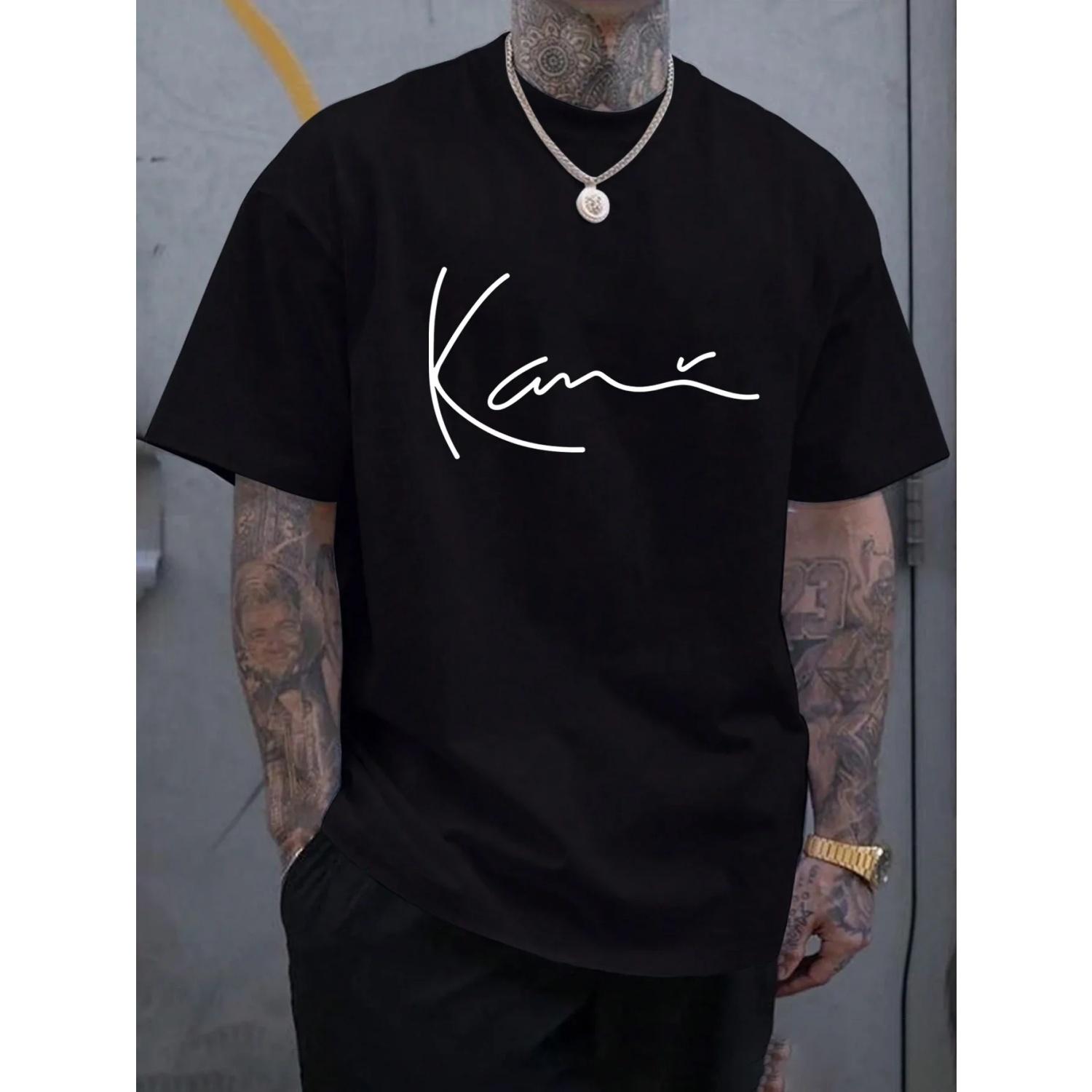 

Men s geometric print casual short-sleeved T-shirt - Regular fit - Essential for summer, simple design and loose top S разноцветный