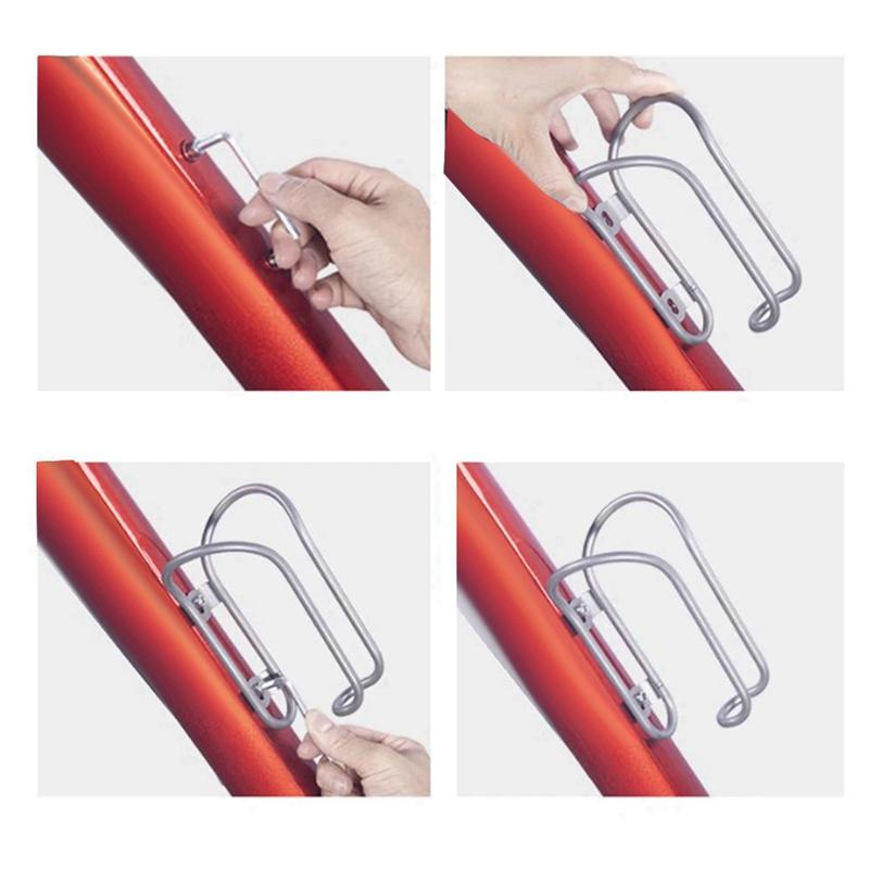 2X Bicycle Kettle Rack Titanium Alloy Hollow Riding Water Bottle Cage Holder With Screws Style B