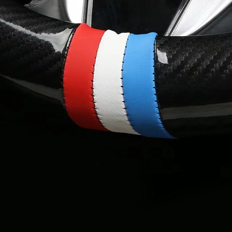 Carbon Suede Fiber Car Steering Wheel Cover Breathable And Sporty All Season Universal Anti Slip And Wear-Resistant Handle Cover