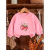 European sizes Bright Colored Printed Pattern Comfortable Skin Friendly Baby Girls Versatile Round Neck Hoodie Daily Use.