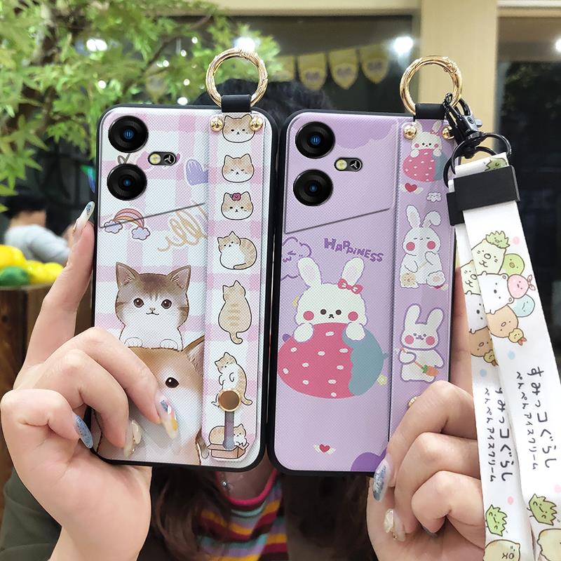 Back Cover Cute Phone Case For Tecno Pova Neo3/LH6N Protective Waterproof Cartoon Silicone Ring Anti-dust Soft case