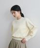Gold Button Accent Sleeve Crew Neck [BIS] Washable/Anti-Pilling Knit, Women's, BVM35080, Off-White (16)