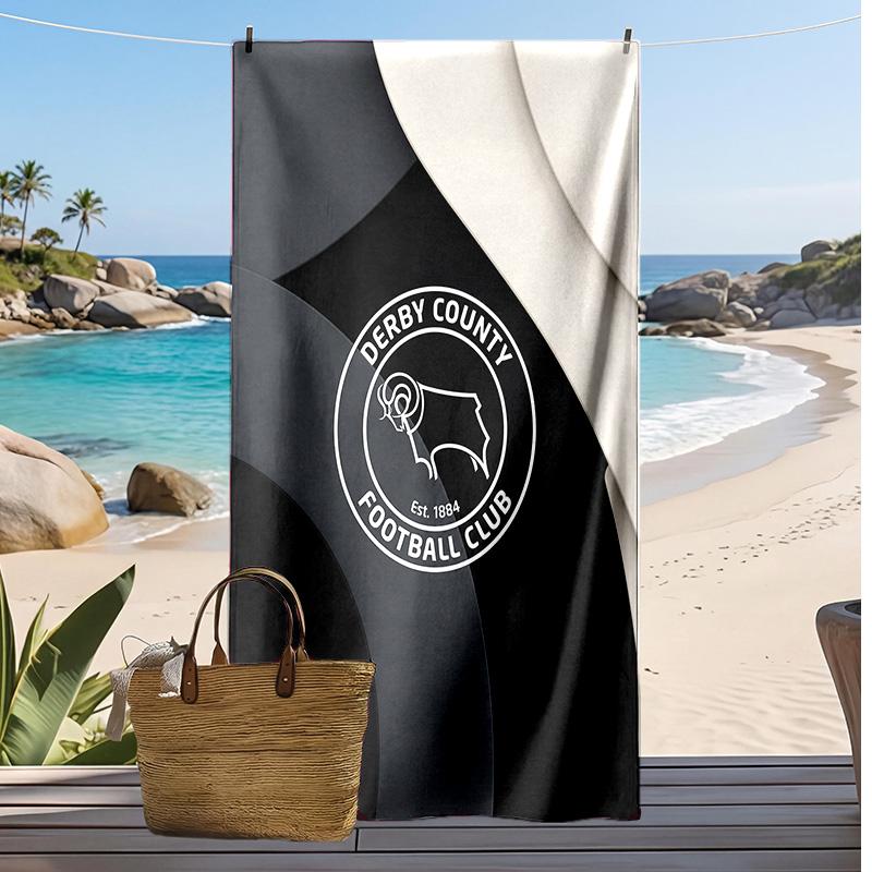 Toalla de Playa con Estampado de Fútbol del Derby County, Toalla Grande Suave de Secado Rápido para Playa, Camping, Natación