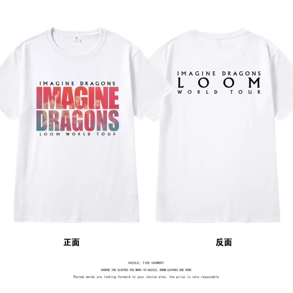 

2025 Imagine Dragons Concert Support Around LOOM The Same Shortsleeved Cotton Tshirt Mens and Womens Clothing High Quality S