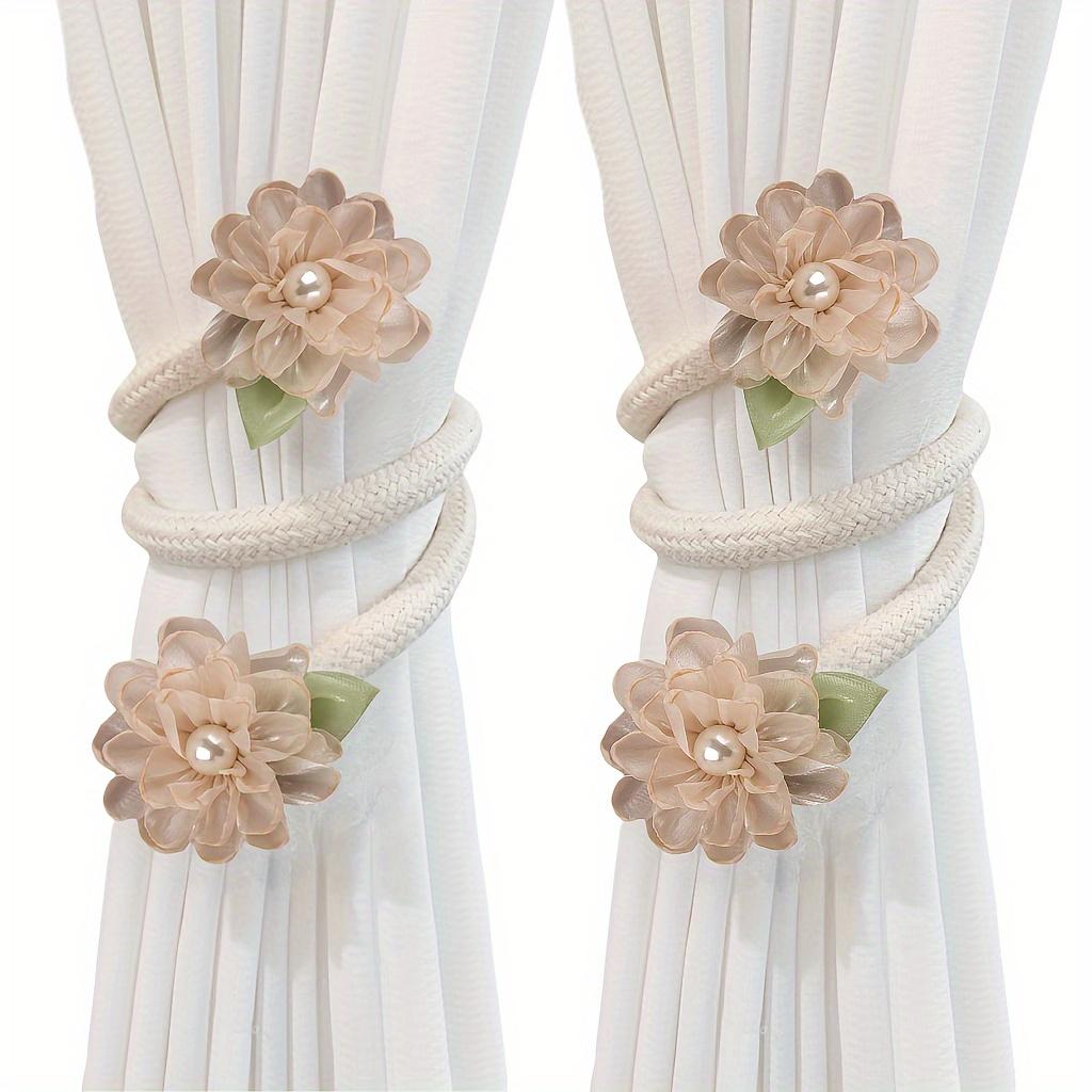 2pcs Branch Flower Curtain Tieback - Free Punching Belt Curtain Clip - Curtain Accessories for Bedroom Living Room Home Decor