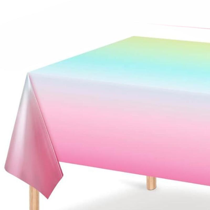 3PCS Rainbow Birthday Party Tablecloth Suitable for Birthdays Weddings Showers Party Supplies Holiday Disposable PE Tablecloths
