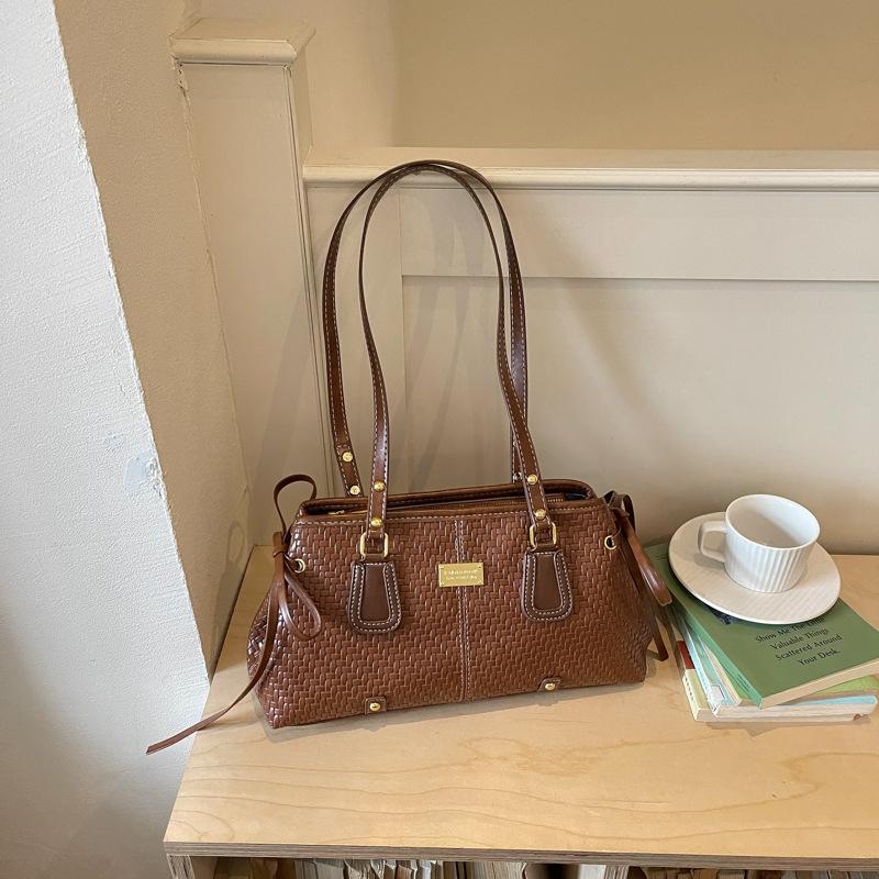 Borsa a tracolla alla moda di grandi dimensioni in stile retrò per donna, Borsa a mano in stile Boston