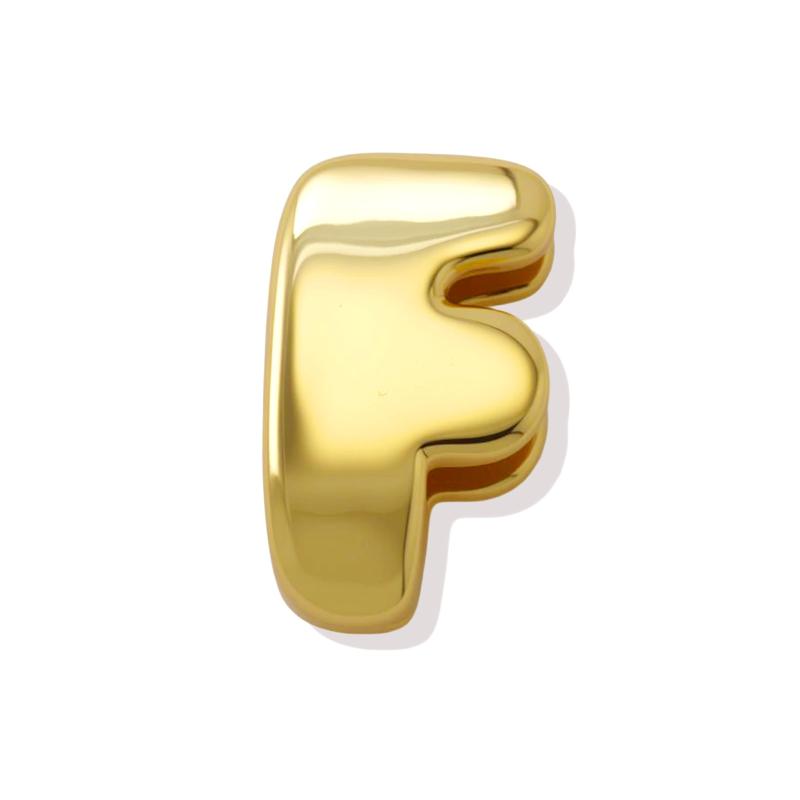 Initial Alphabet Letter Spacer Beads For Bracelet Big Hole Star Heart Charm Pendant Gold Color Diy Making Copper