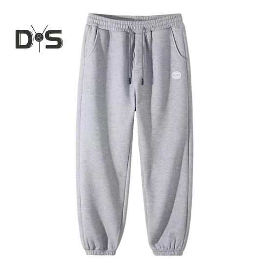 

Чоловічі весняно-осінні брюки з бічними кишенями, еластичною талією на шнурках, тонкі слакси з пов’язкою на щиколотці, однотонні вільні спортивні штани в вуличному стилі M сірий