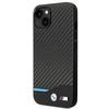 Custodia per iPhone 14 BMW Pelle Carbonio Nera