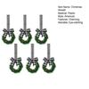 Yousheng 6 Pcs Small Christmas Wreath with Ribbon Artificial Cabinet Wreath with Red Berries Pine Cones for Home Kitchen Window Door Decor
