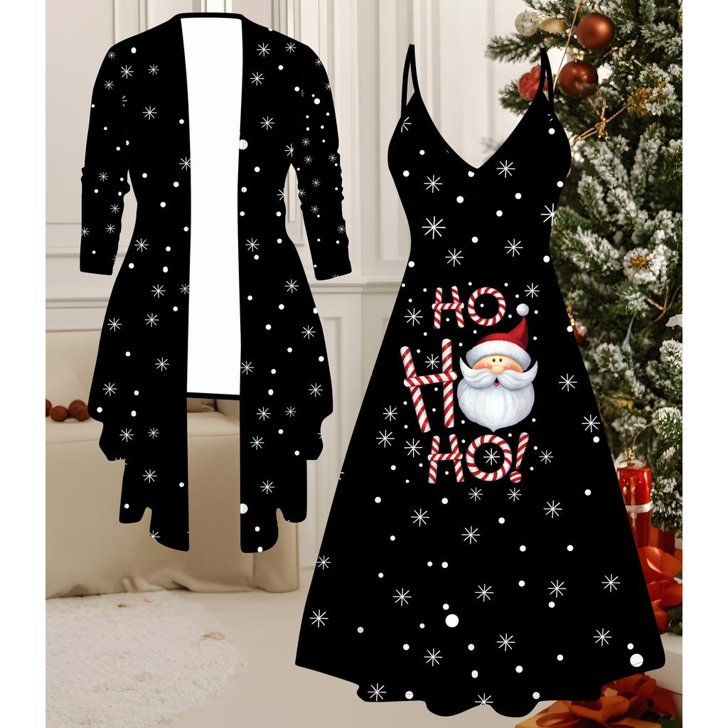 3D Christmas Printed Set Dress Coat for Valentine's Day, Eccentric Classical Totem Fashion Print,suitable for Various Scene Fashion Styles