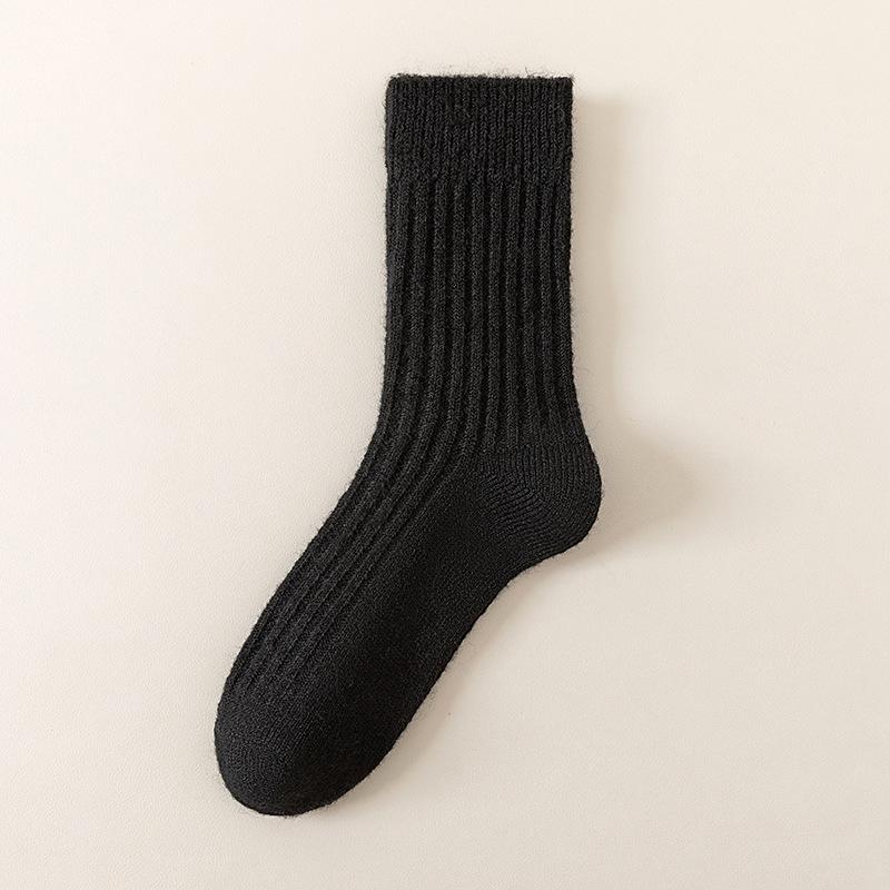 Men's Autumn & Winter Wool Socks - Double-Needle, Velvet Lined, Mid-Calf, Warm Cashmere, Casual & Business.