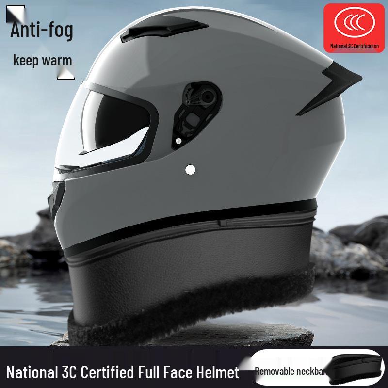 3C Certified Full Face Electric Vehicle Helmet - Winter Anti-fog, Warm, Universal for Men & Women, Cycling Safety