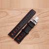 20mm PRS516 Series T91 T044430A T044417A Series High Quality Silver Butterfly Buckle + Black Genuine Leather Watch Bands Strap Bracelet For T91
