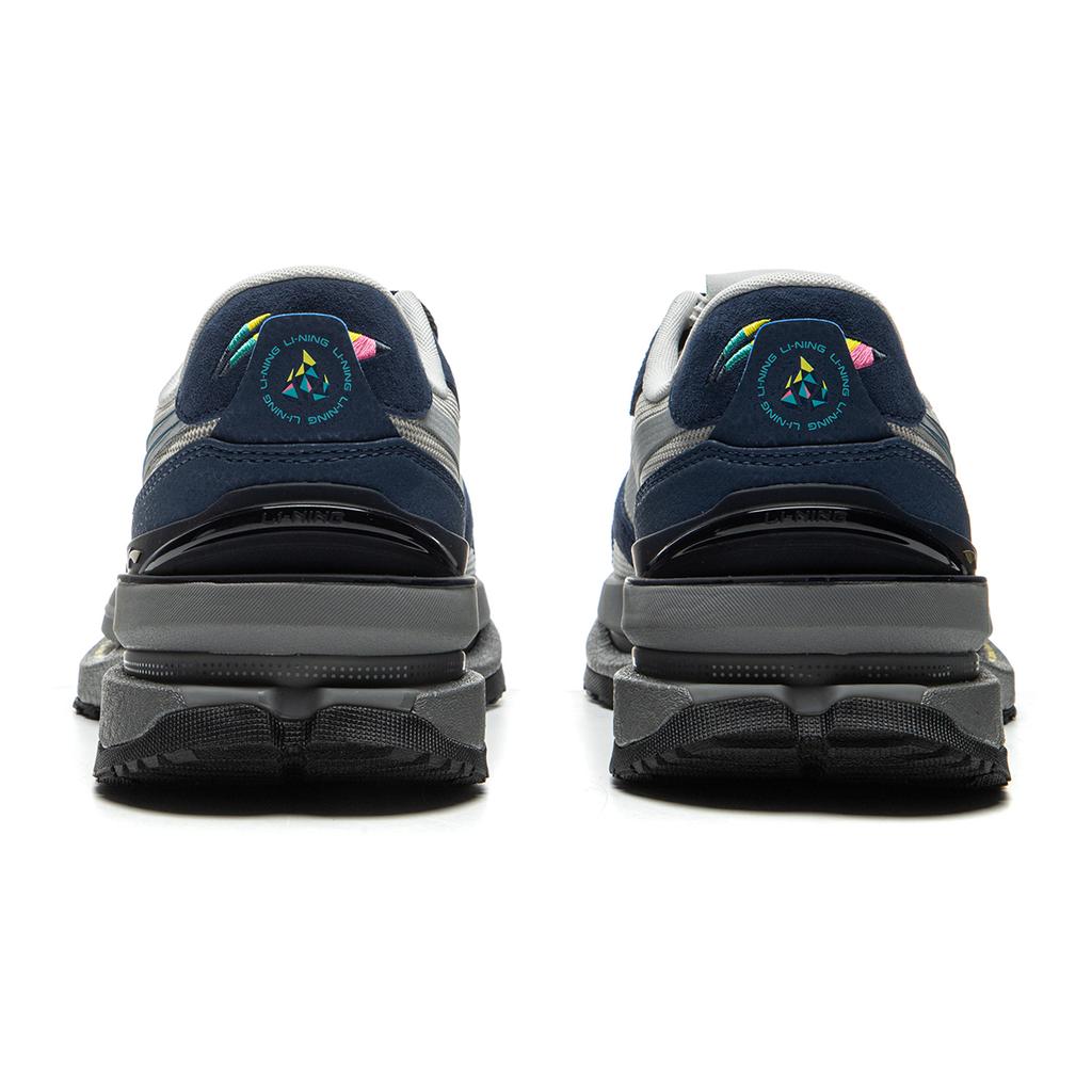 New LiNing Cushioning Anti Slip Wear Resistant Breathable Support Rebound Low Top Casual Shoes Unisex Blue Gray AGCU445-1