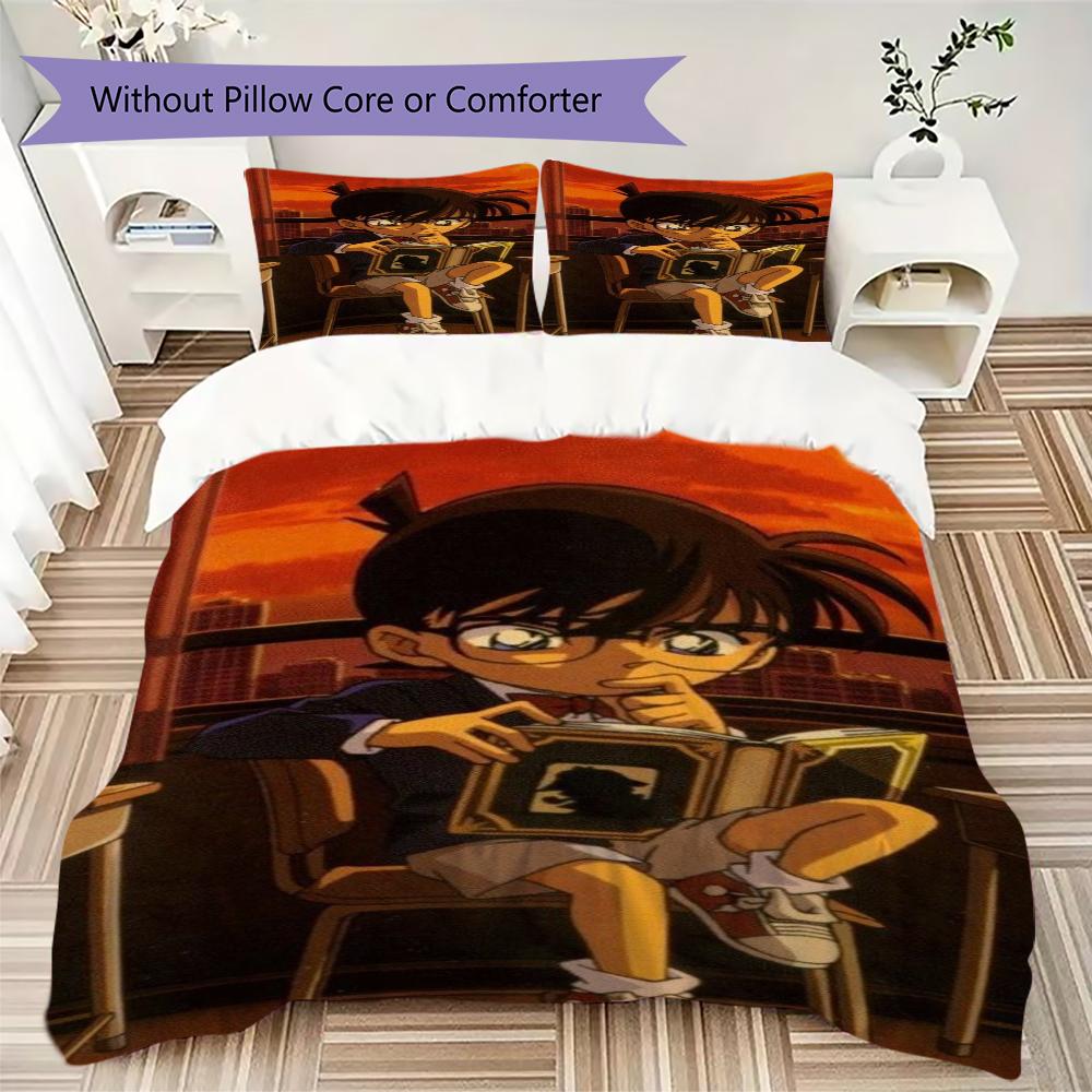 Detective Conan Anime Mystery Adventure Threepiece Set 1 Duvet Cover 2 Pillowcase Without Core Without Core Bedding Set