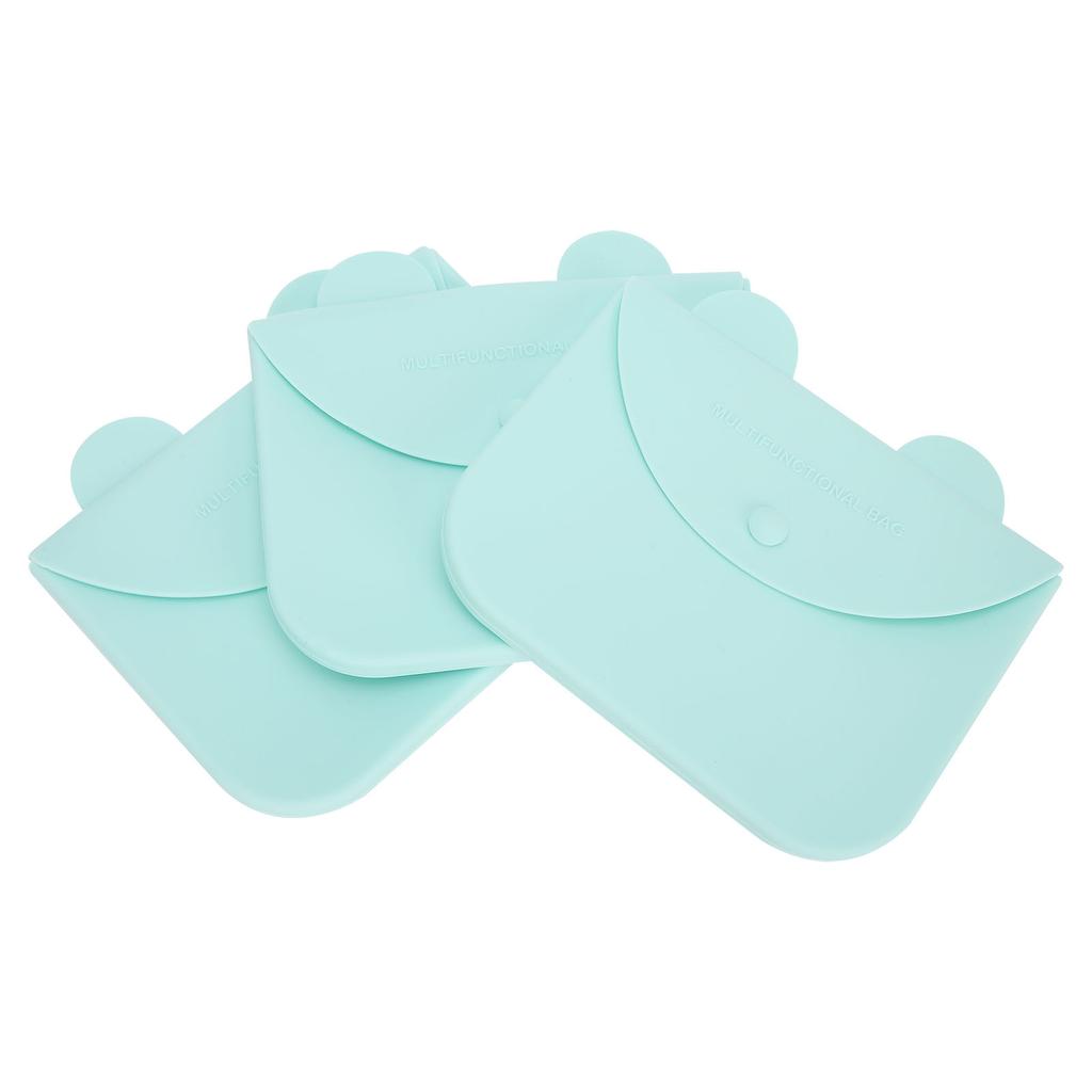 3 Pièces Sac de Rangement pour Masque Buccal Portable Anti-poussière Réutilisable Silicone Étui pour l'Extérieur(Rose )