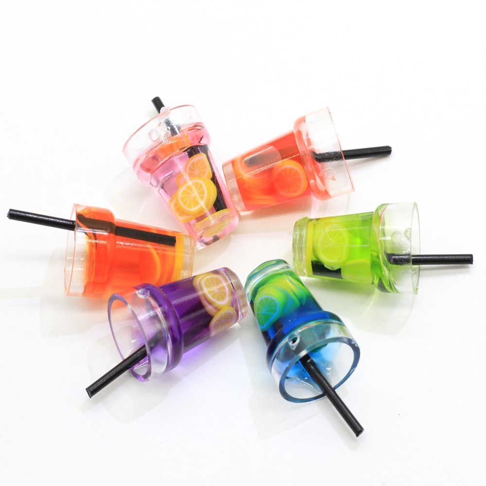 100PCS Miniature Toy Drinks Ice Tea Straw Micro Landscape Ornaments  Toys Accessories Doll House Kitchen Decor Kids Gifts