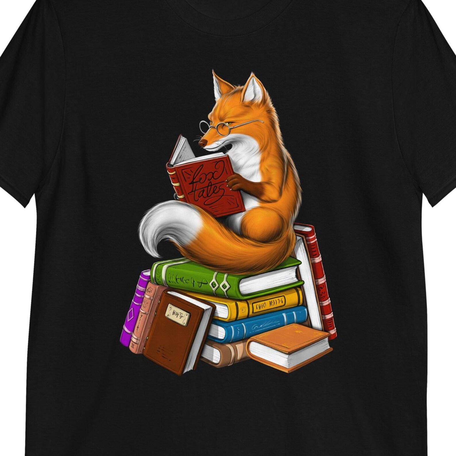 Fox Reading Book Shirt: Book Lover Tee 130