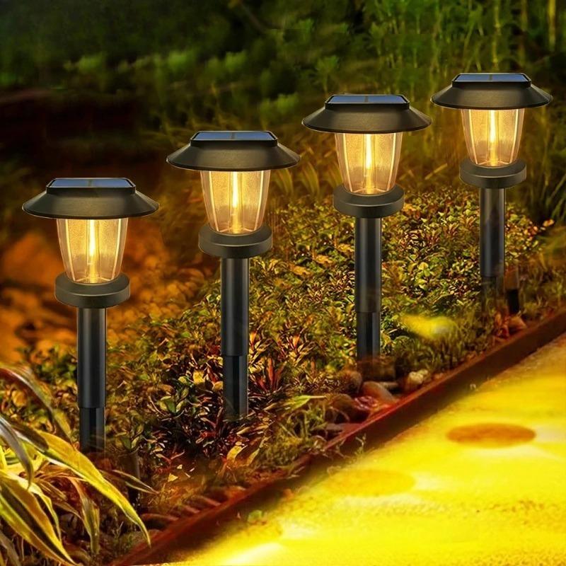 2/4/6PCs Solar Pathway Lights Outdoor Waterproof Christmas Garden Ornament Landscape Light Decor Yard Lawn Walkway Driveway Path