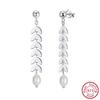 ORSA JEWELS 925 Sterling Silver Vintage Chunky FishBone Link Chain Bracelet with Pearl for Women Girls Fashion Jewelry GPB45