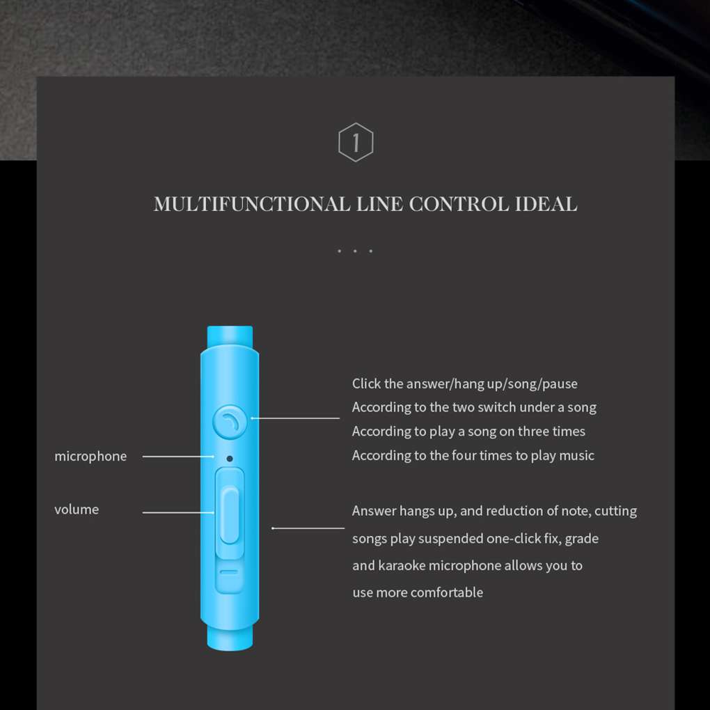 

Stereo 3.5mm Jack Headset Heavy Bass Handsfree Earphone Volume Control and Mic