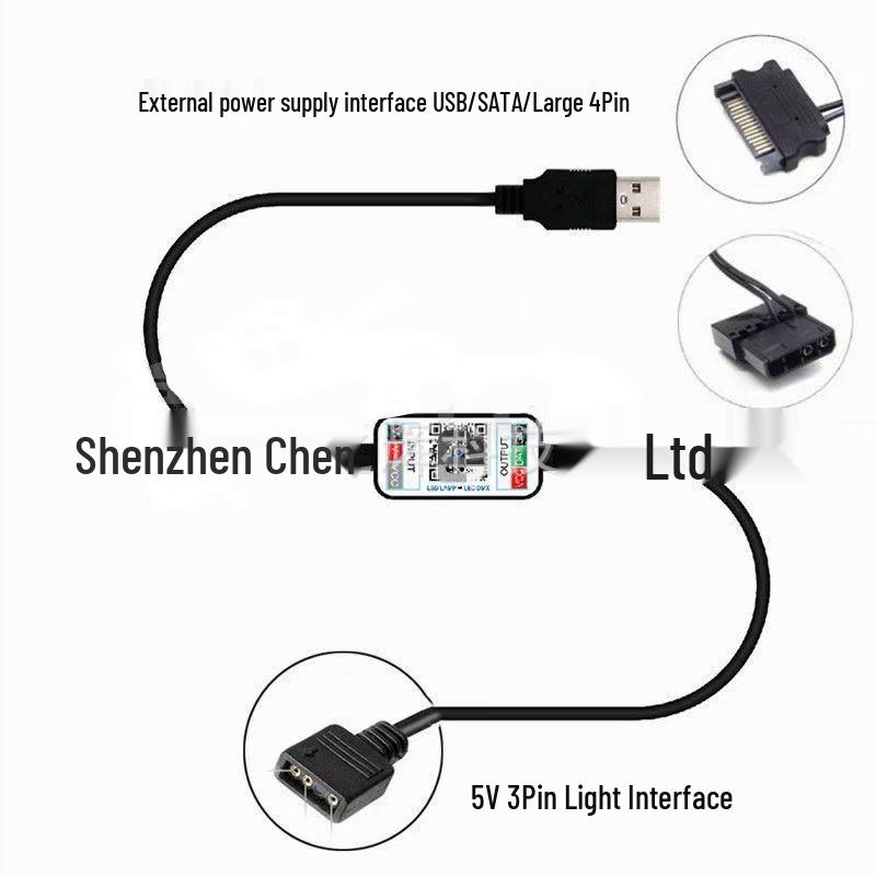 5V 3-Pin RGB LED Strip Bluetooth Controller for Case Fan (4-Pin SATA)