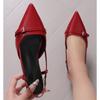 New Pointed Toe Sexy Mid Heels Party Shoes Women Sandals Designer Summer Brand Pumps Slingback Casual Shoes Dress Slippers