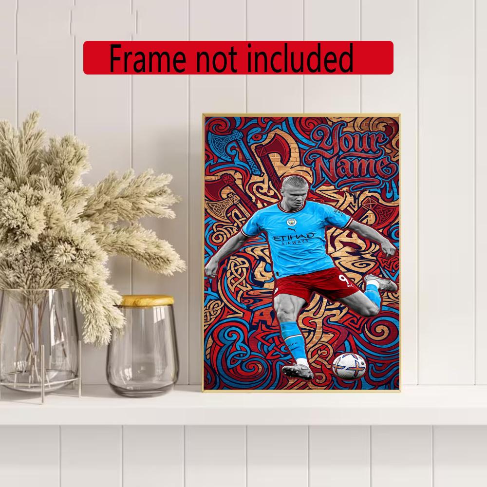 Haaland Customize Your Name Diamond Painting Round Diamond Diy Frameless Holiday Artwork Suitable For Home Office Wall Decoration