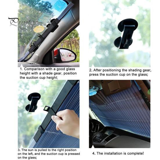 Dashboard Protection Sun Visor Car Retractable Curtain Hassle-free UV Sunshade Extra Large Windshield Shade for All Windows
