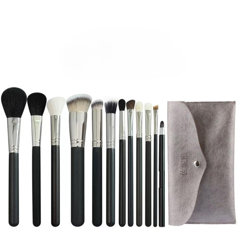 Loose Powder Brush, Foundation, Concealer Brush, Nose Shadow, Eye Shadow, Lip Brush, Contouring Highlighter Makeup Brush Set, Animal Hair Brush