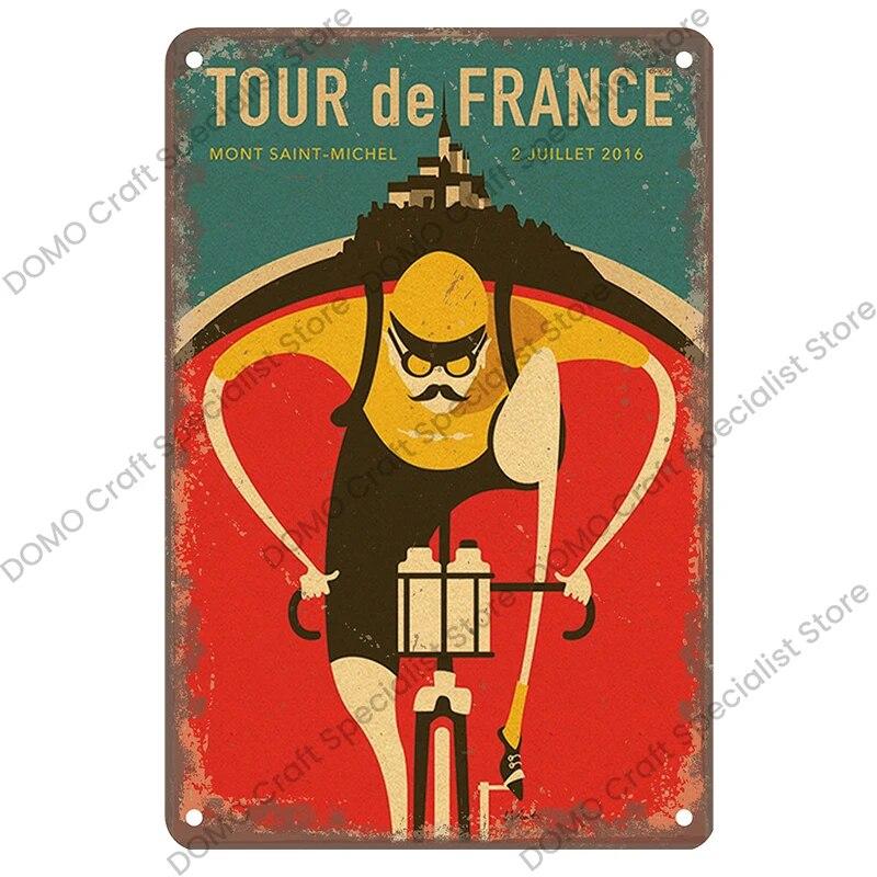 Hisun Tin Sign Vintage Bicycle Poster Metal Signs Plaque Retro Bike Cyclocross Metal Plate Tin Sign Garage House Wall Decor Xcm