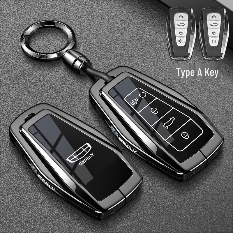 Genuine Leather Key Case for Geely Models: Xingrui, L Binrui, Emgrand, Xingyue L, Binyue, Icon, Boyue Pro, Jiaji