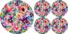 Set of Round Table Mats 1+4 - Flora