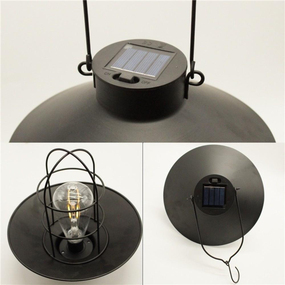 with Handle Iron Hanging Lamp Tungsten Bulb Tungsten Filament Lamp LED Solar Lantern  Outdoor