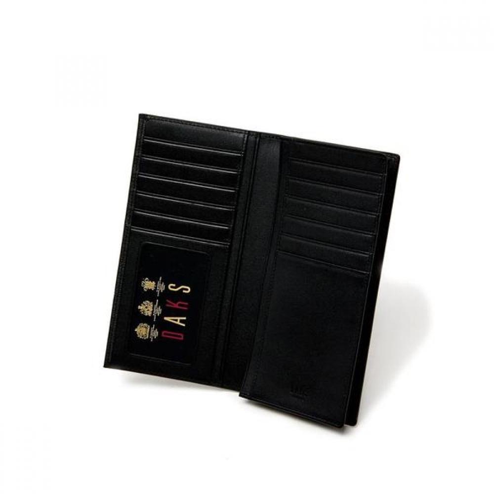 Daks Black Leather Dd Logo Modern Classic Long Wallet Dbwa9f831