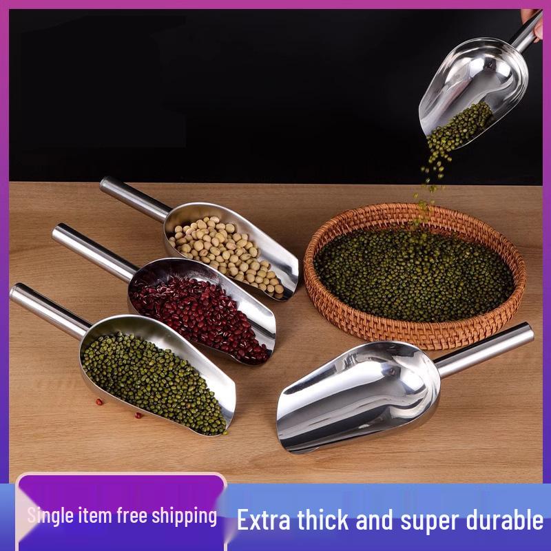 Food Grade Stainless Steel Shovel for Flour, Dried Fruits, Seeds, Sugar, Rice, Grains