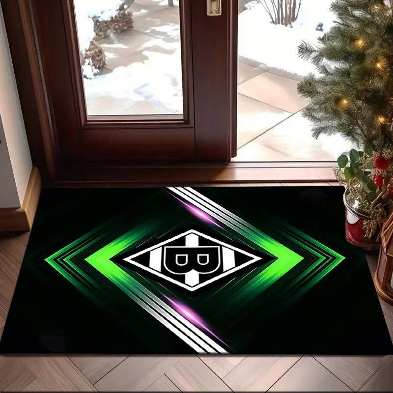 1PC Monchengladbach Emblem Rug Game Carpet, Floor Mat for Bedroom Living Room Entryway Rug, Home Decor Idea Gift for Christmas birthday