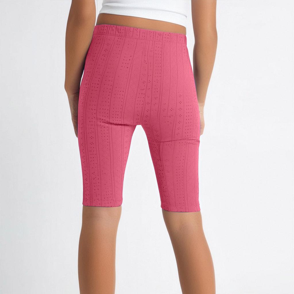 Damen Sommer Einfarbig Verschluss Unten Yoga Hose Kann Als Shorts Getragen Werden