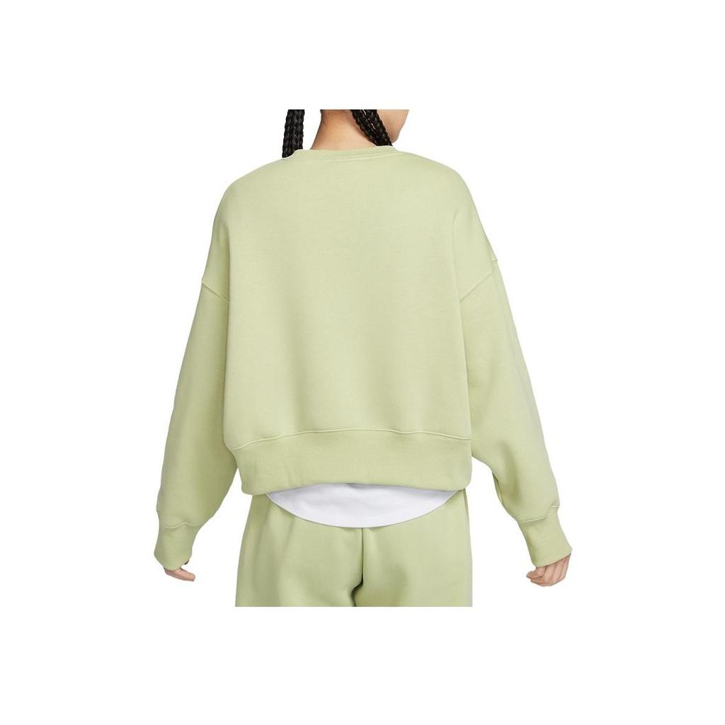 Nike Solid Color Casual Crew Neck Loose Sweatshirt Women Sweatshirt Green DQ5762-371