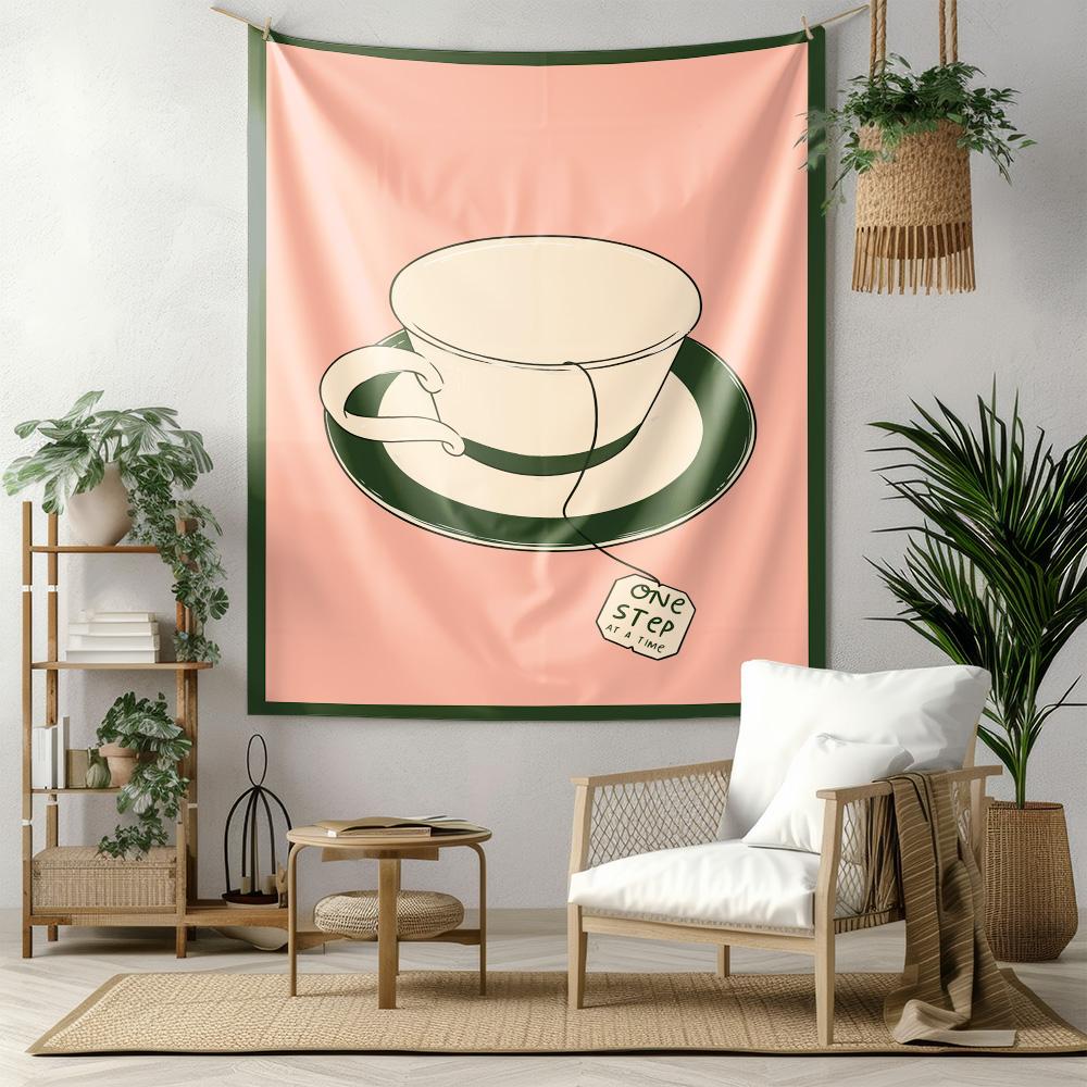 

Гобелен на стену Шаг за шагом Кружка для чая Машинная стирка Декор для любого сезона Печать Минималистичный дизайн Дом Нетоксичный материал 74x94cm(29x37in)