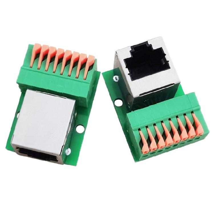 Industrieller RJ45 8-Pin Klemmenblock-Adapter DIN-Schienenmontage Netzwerk-Interface-Platine Mit Werkzeuglosem Verbindungsdesign