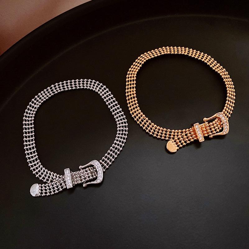 14k electroplated zircon horseshoe buckle bracelet light luxury temperament bracelet jewelry