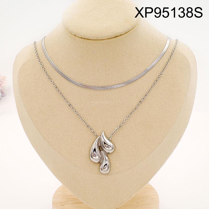 Elegant Water Drop Earring and Necklace Set - Simple, Fashionable Design for Women