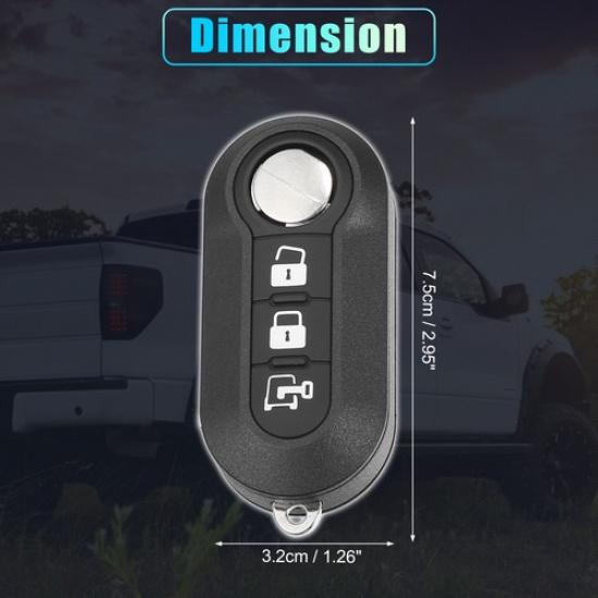 Car Key Shell Cover SINGLE for Fiat 500 2012-2015 with Blade No Chip