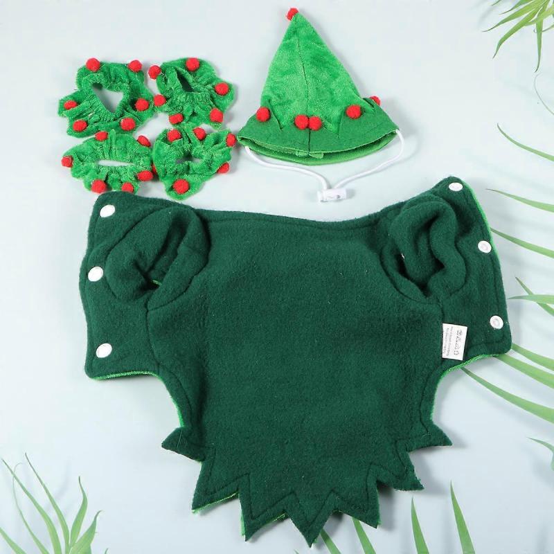 Pet Clothes Dog Puppy Coat Cape with Hat for Christmas Party 2Sets