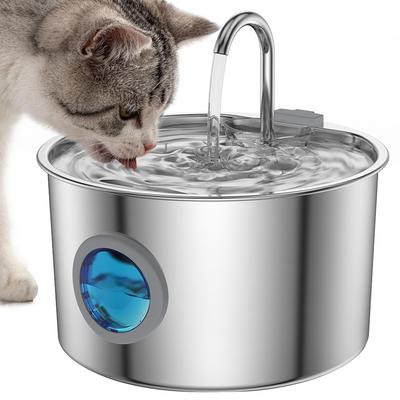 3.2L Pet Water Fountain Water Dispenser Stainless Steel Automatic Water Feeder Triple Filtration Drinking Fountain Pet Supplies
