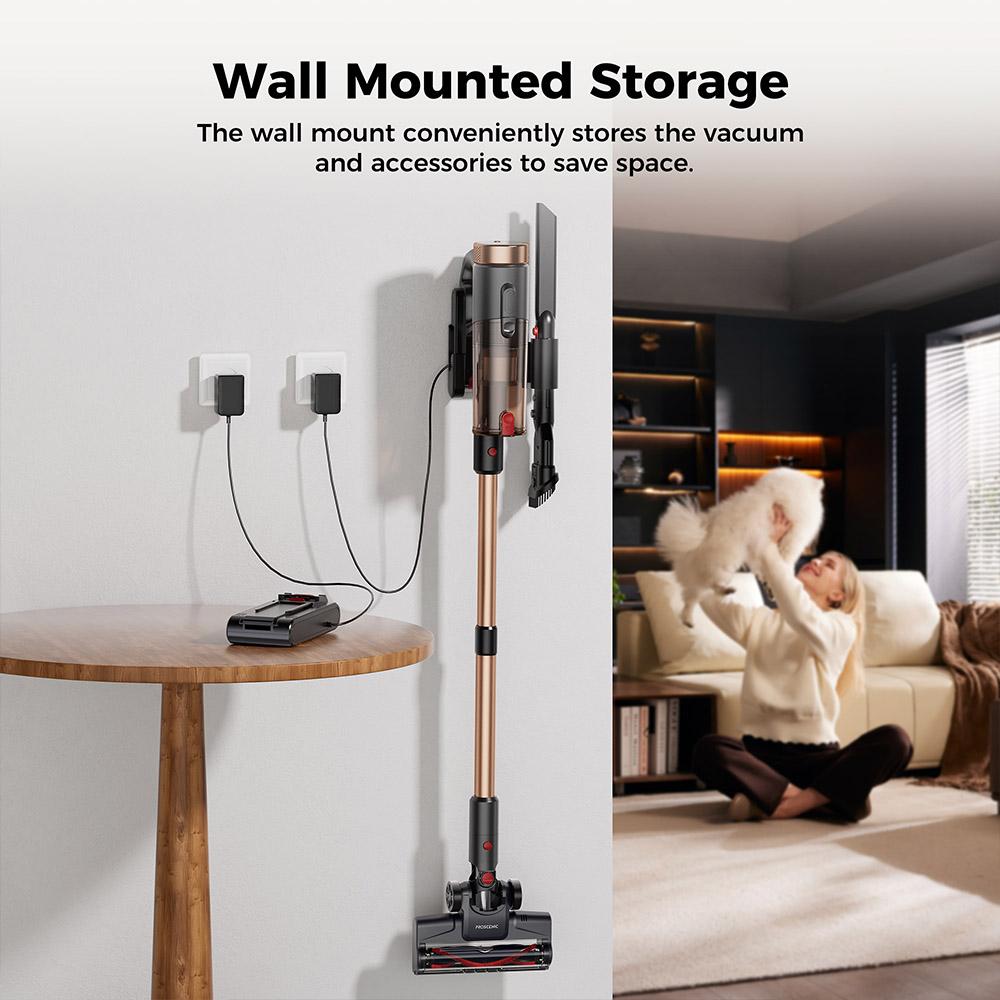 Proscenic P11 Ultra Cordless Vacuum Cleaner, 40kPa Suction, 40min Runtime, Tangle-Free Brush, 4-Layer Filtration, Green LED Headlights