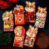 6pcs Traditional 2026 Horse Year Red Envelope Cartoon Red Packet Lucky Money Pouch  Spring Festival